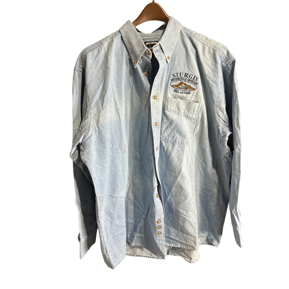 Three Rivers 2000‎ Sturgis Motorcycle Museum Hall of Fame Denim Shirt XXL